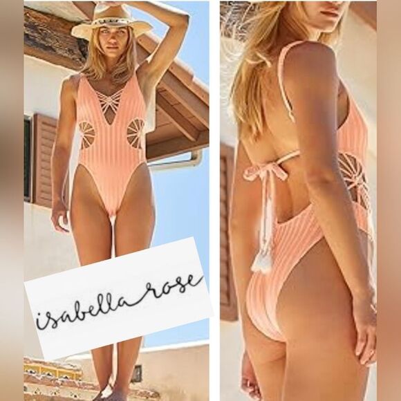 Isabella Rose Champagne Maillot Swimsuit - Picture 14 of 14